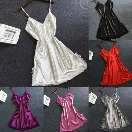 Silk lingerie nightdress sleepwear