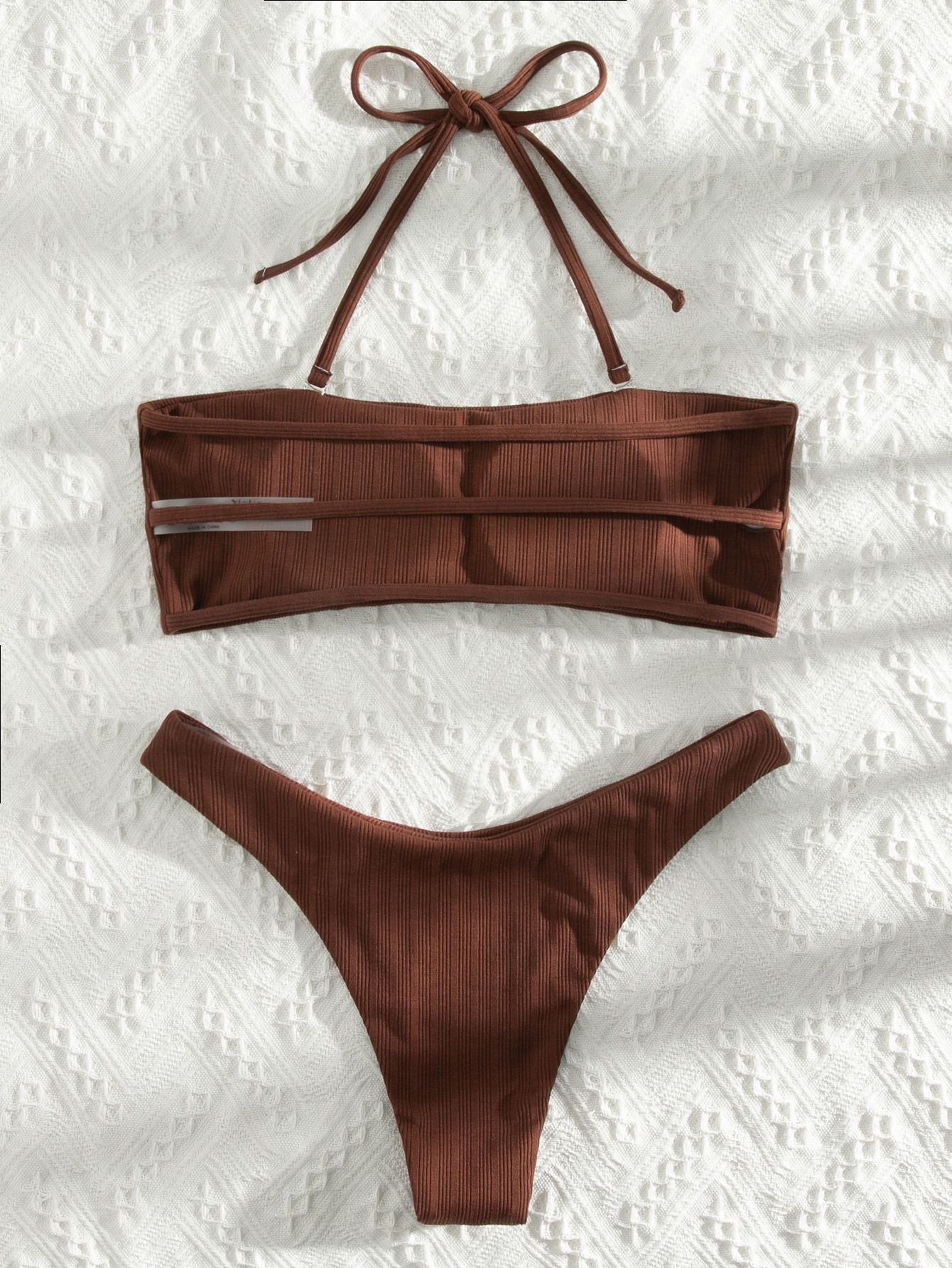 Alluring lace-up solid bikinis