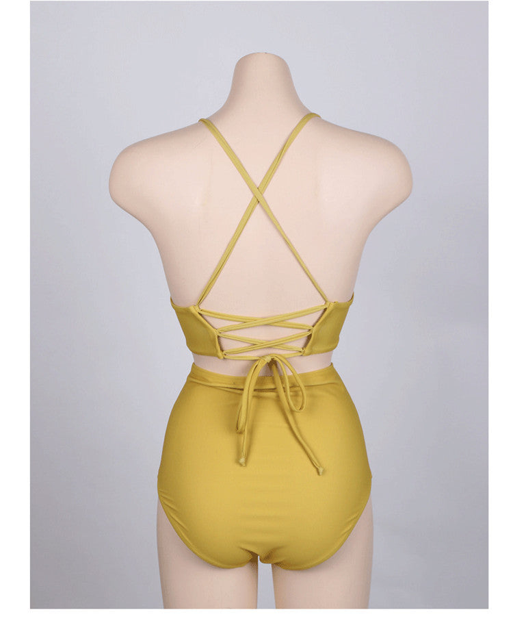 Sea side spa high-waist split bikinis