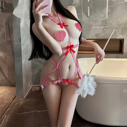 Open crotch jumpsuit lingerie sets