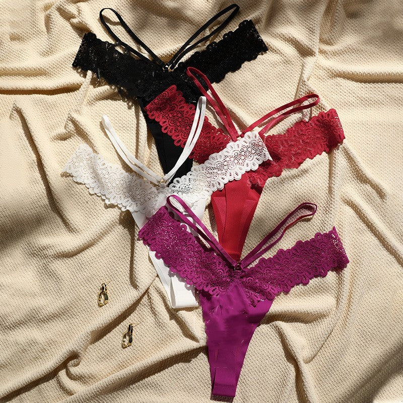 Lace stitching seamless ice silk underwear