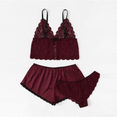 Satin lace lingerie sets