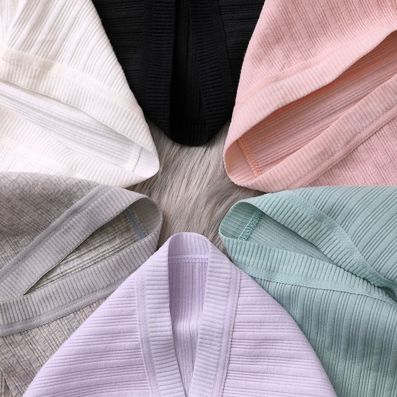 Mid-waist ribbed cotton underwear