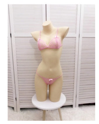 Alluring transparent lace hollow three-point bikinis