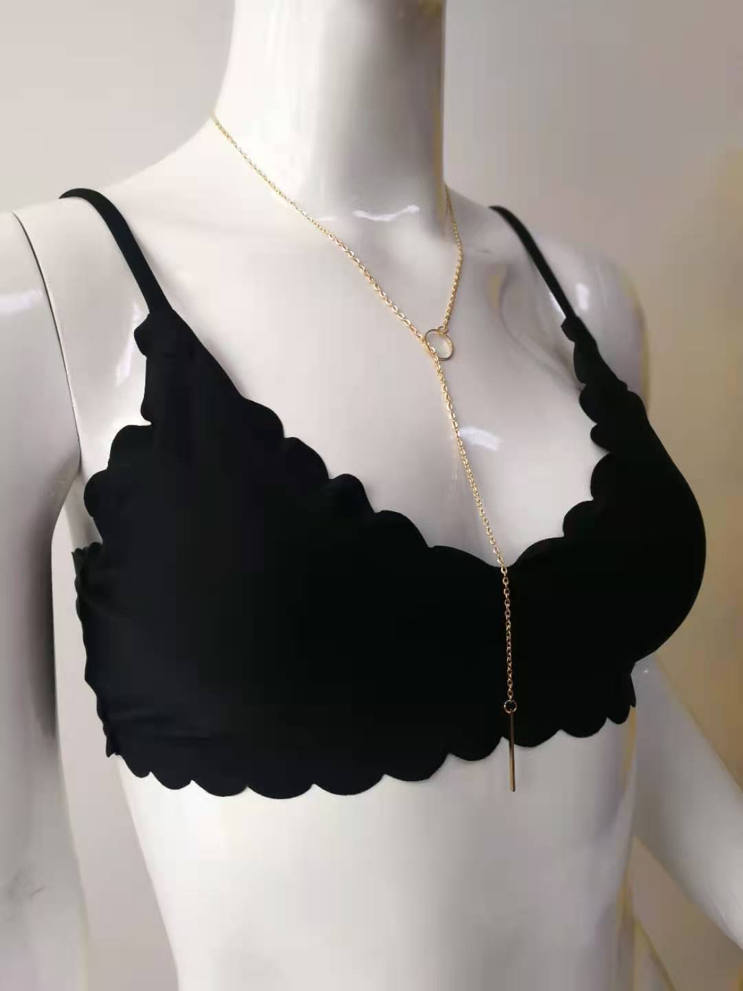 Sleek solid lace slimming split bikinis