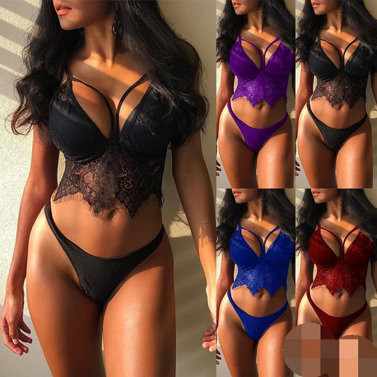 Sexy solid color lace lingerie