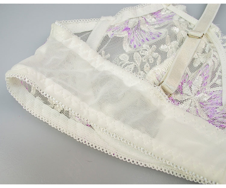 Lace two-piece lingerie sets with thong