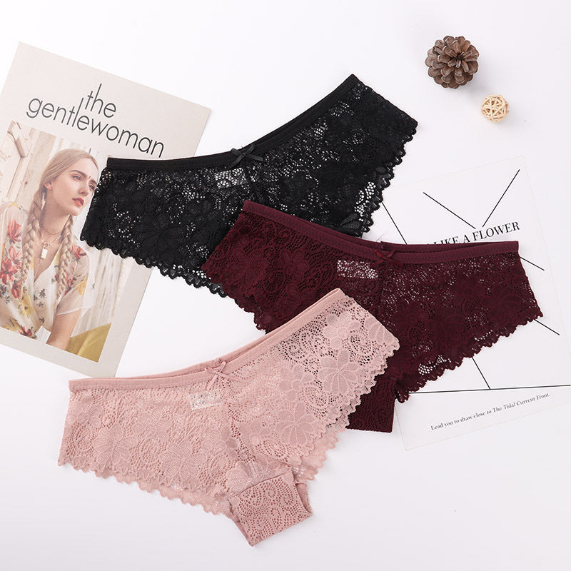 Stylish three-piece panties bundle set