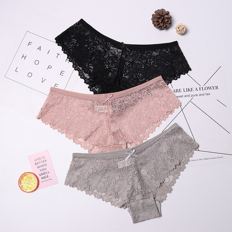 Stylish three-piece panties bundle set