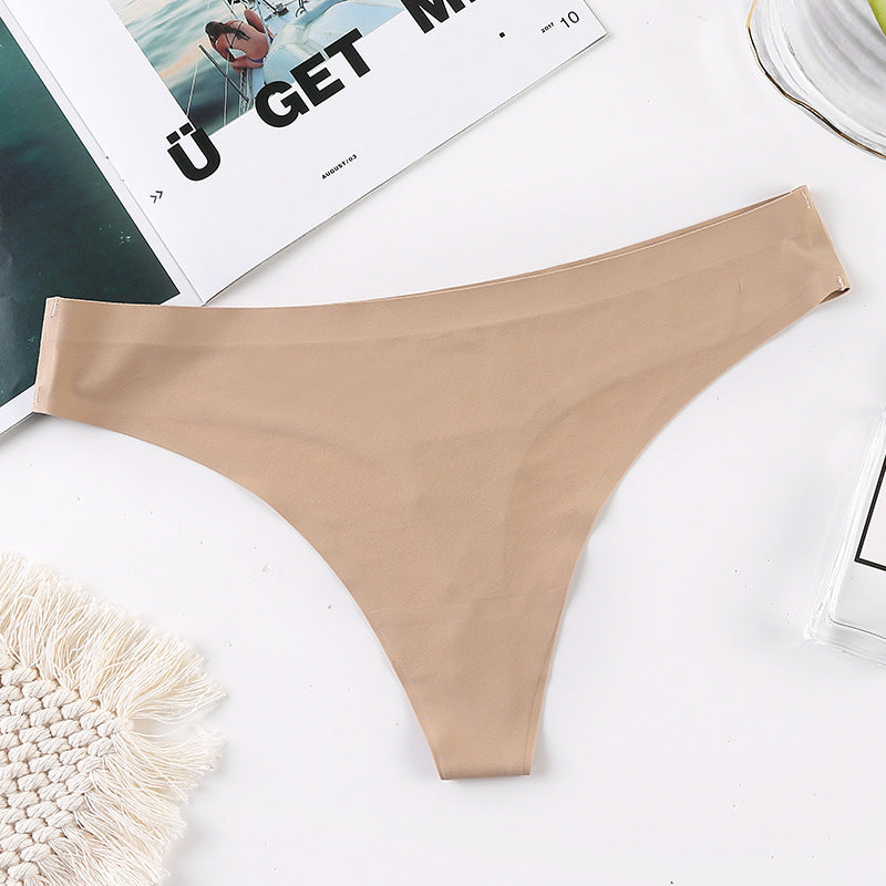 Seamless ice silk thong