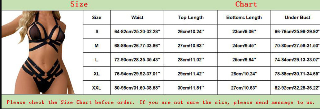 2-piece sexy hollow webbing lingerie sets