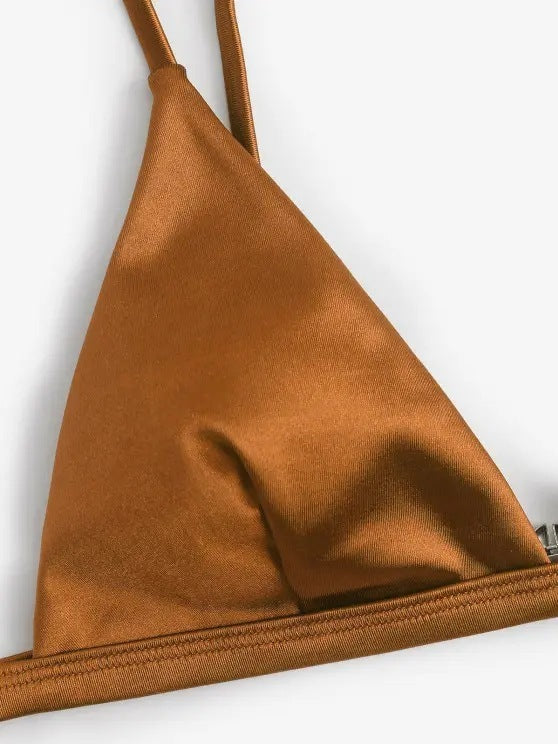 Elegant hanging-neck three-point bikinis