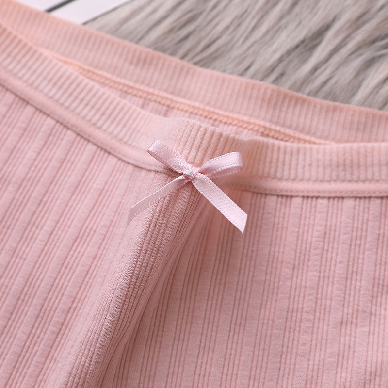 Mid-waist ribbed cotton underwear