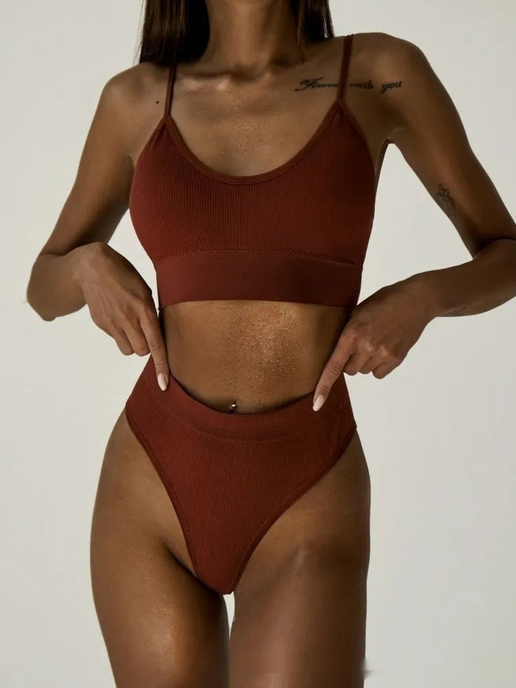 Seamless lingerie vest bra sets