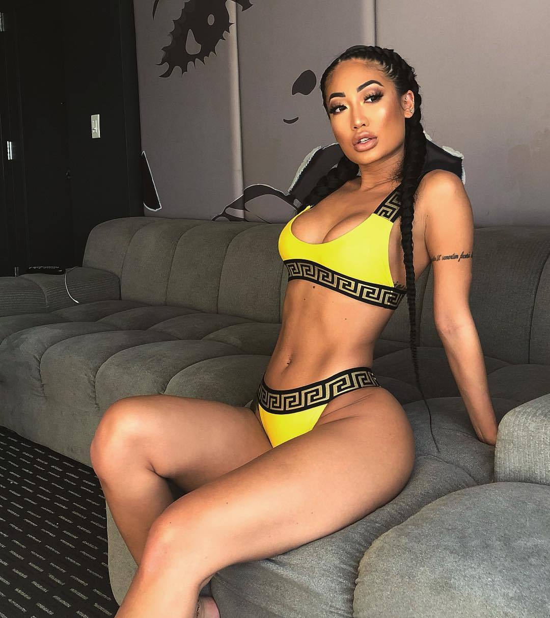 Pattern printed two-piece bikinis