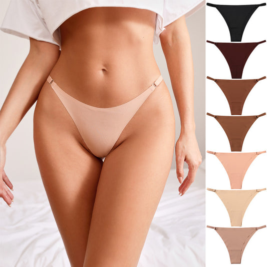 Seamless one-piece low waist cotton panties