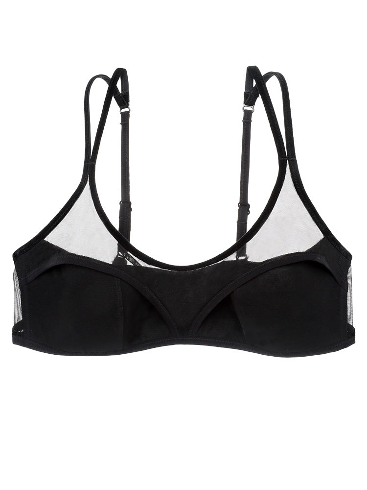 No rim lace black bra