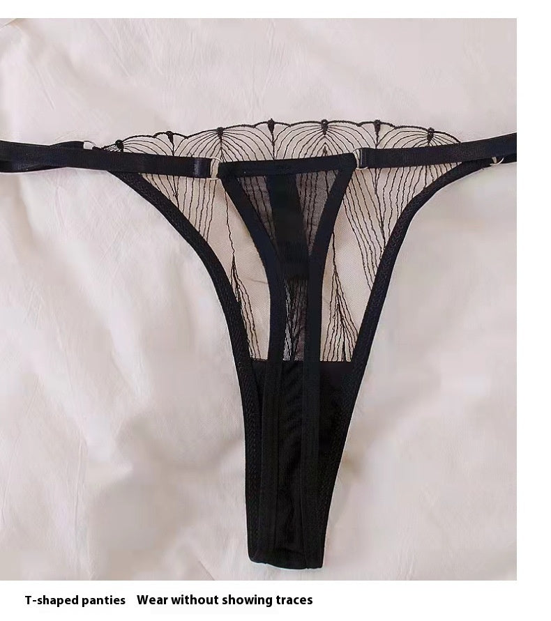 Cross-strap lingerie sets with hollow-out bras