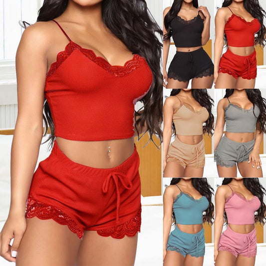 Lace lingerie shorts sets