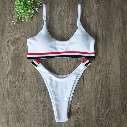 Split special fabric triangle bikinis