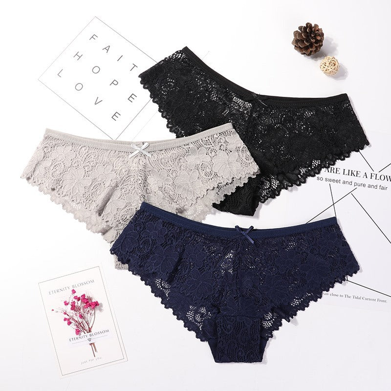 Stylish three-piece panties bundle set