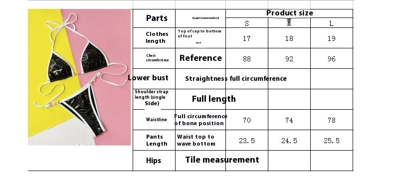 Solid color triangle bag split bikini sets