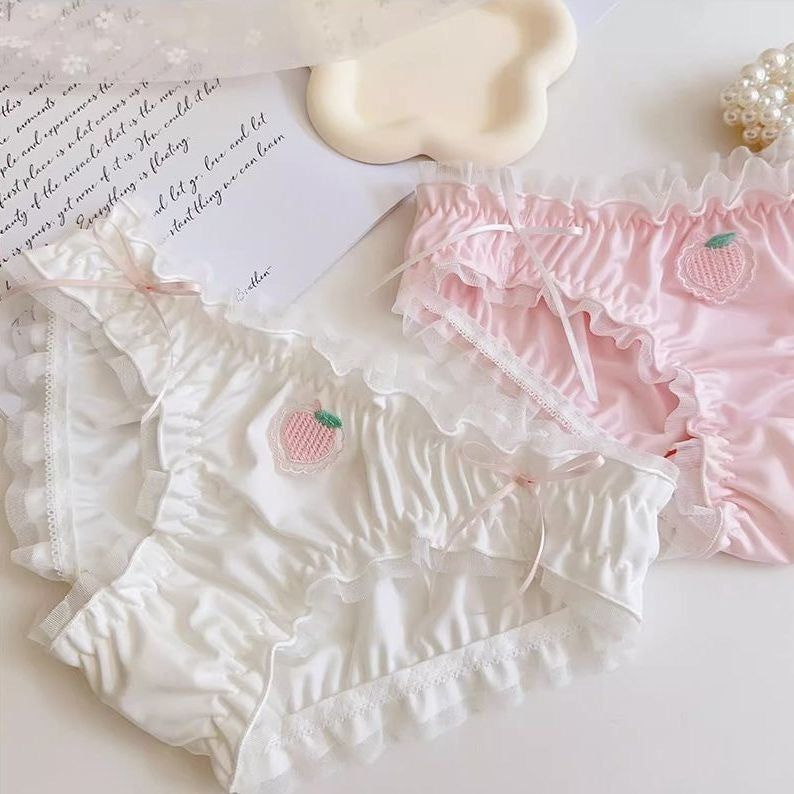 Romantic lace underwear with cute bow accents