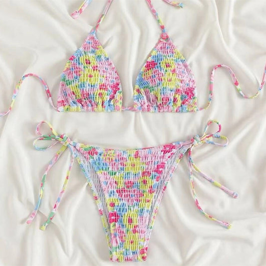 Smocking sexy three-point banded bikinis