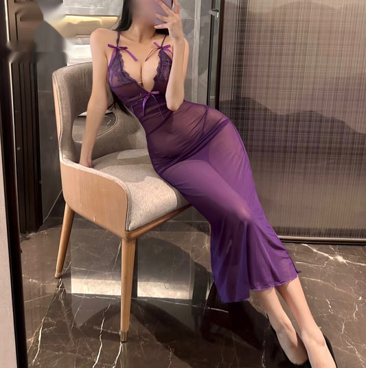 Lace mesh enchanting transparent lingerie dresses