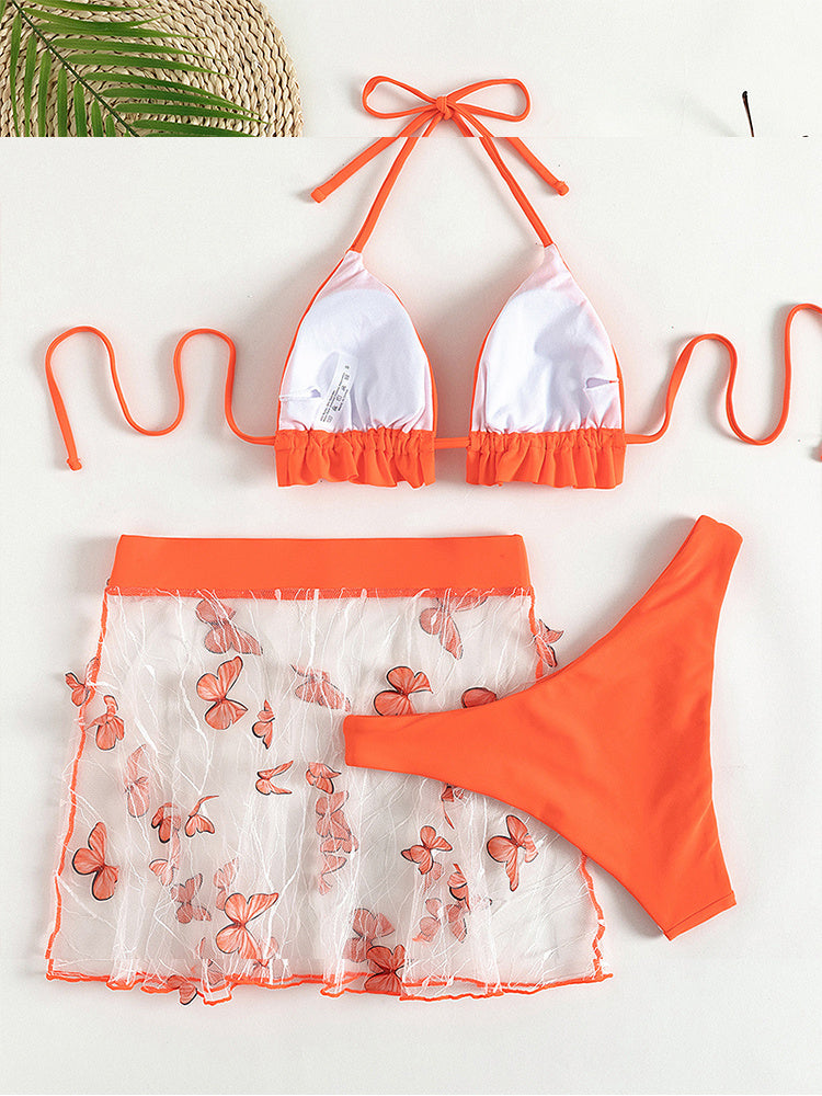 Three piece push-up bikinis