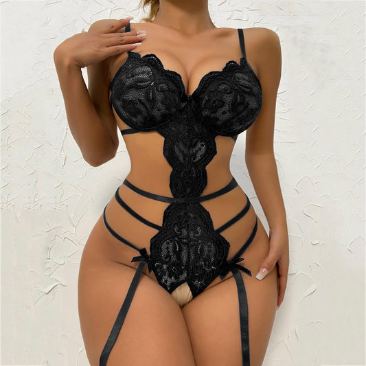 Lingerie lace transparent bodysuit pajamas