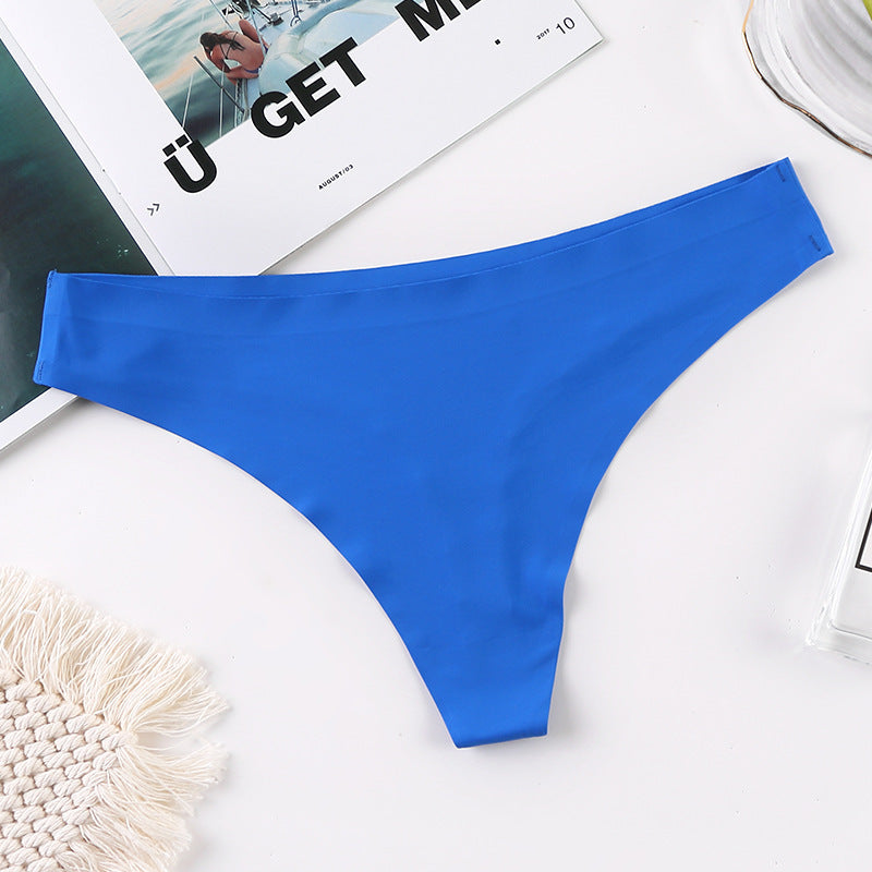 Seamless ice silk thong
