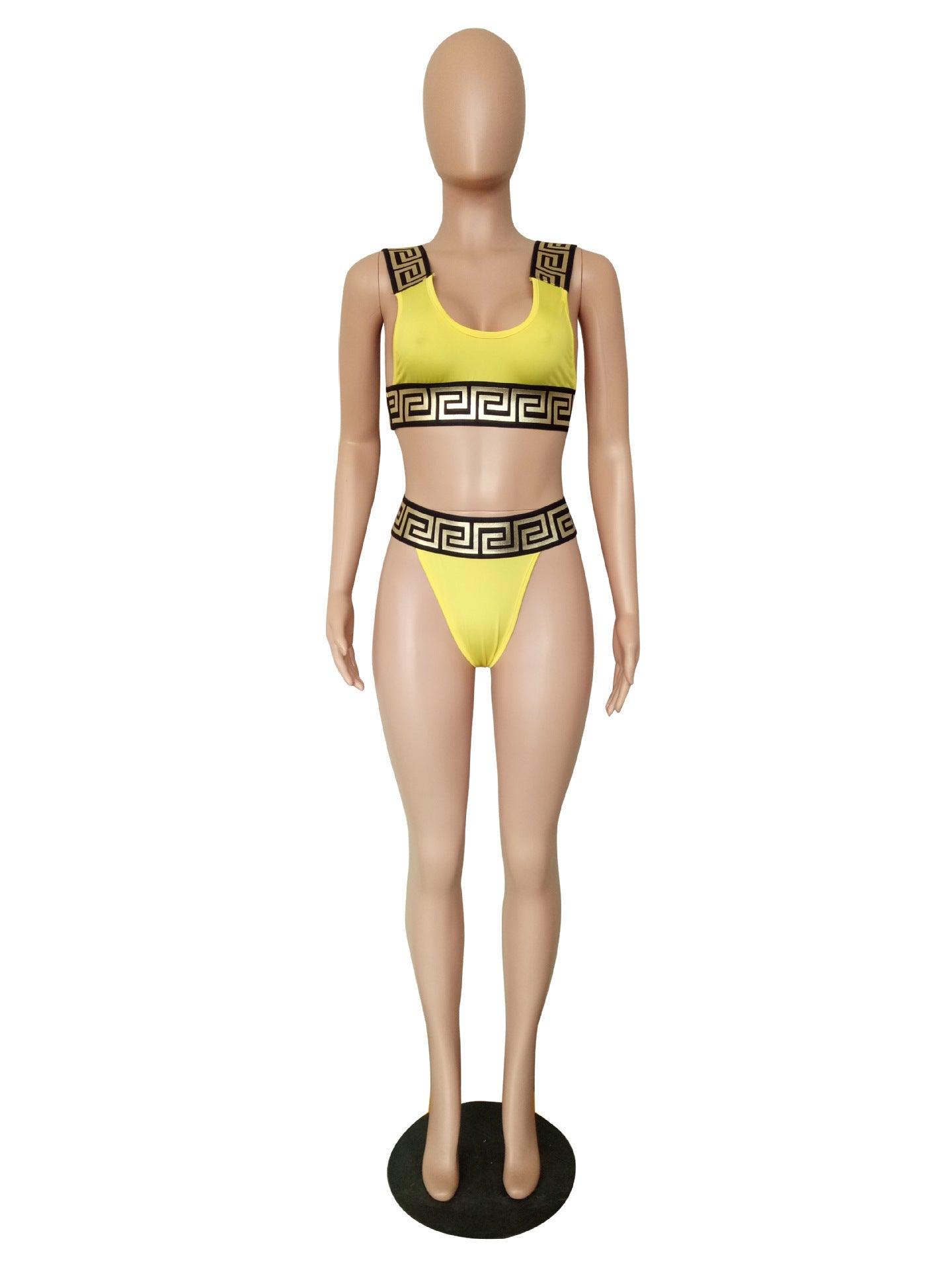 Pattern printed two-piece bikinis