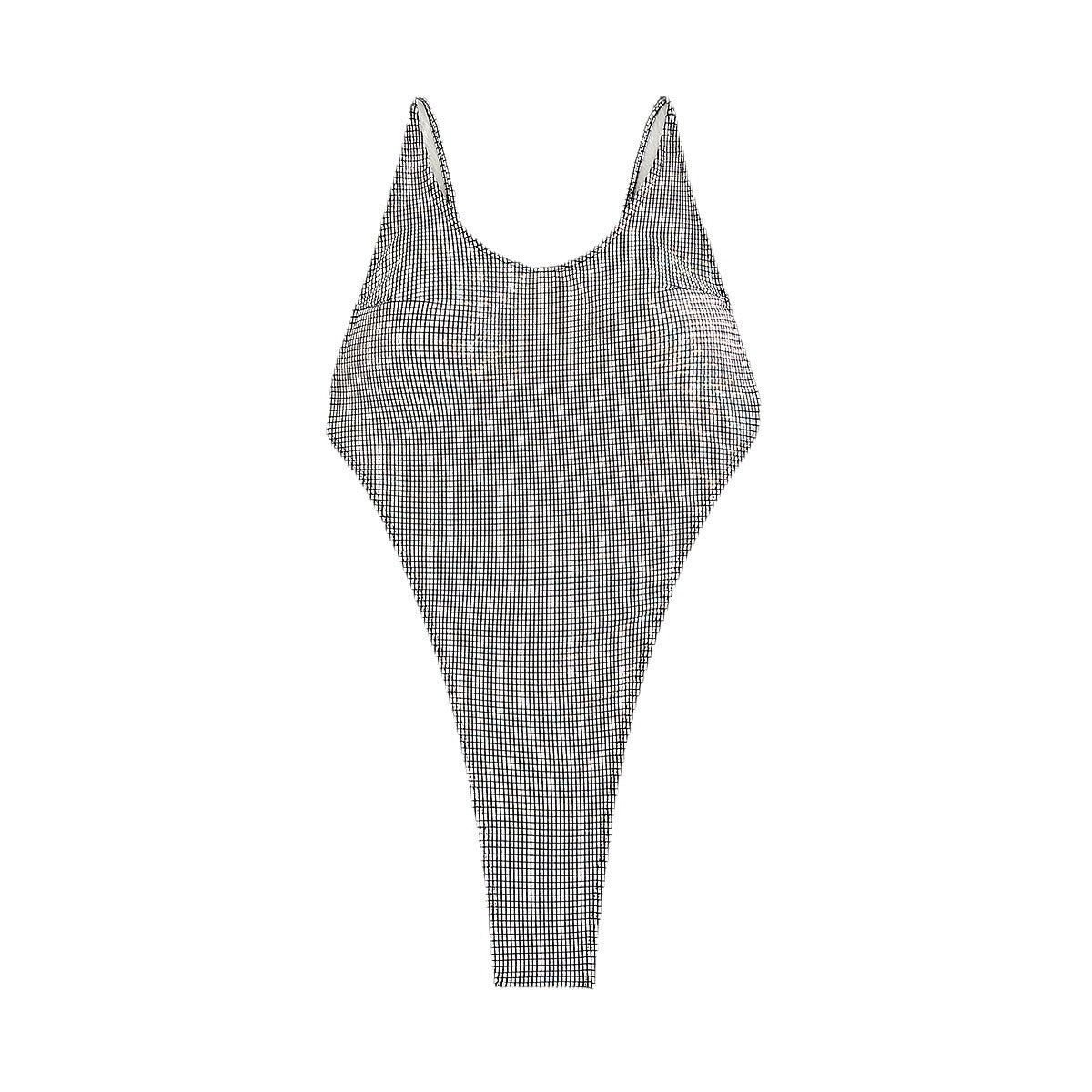 Daring glossy backless T-back bikinis