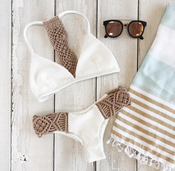 Seductive knitted two-piece bikinis