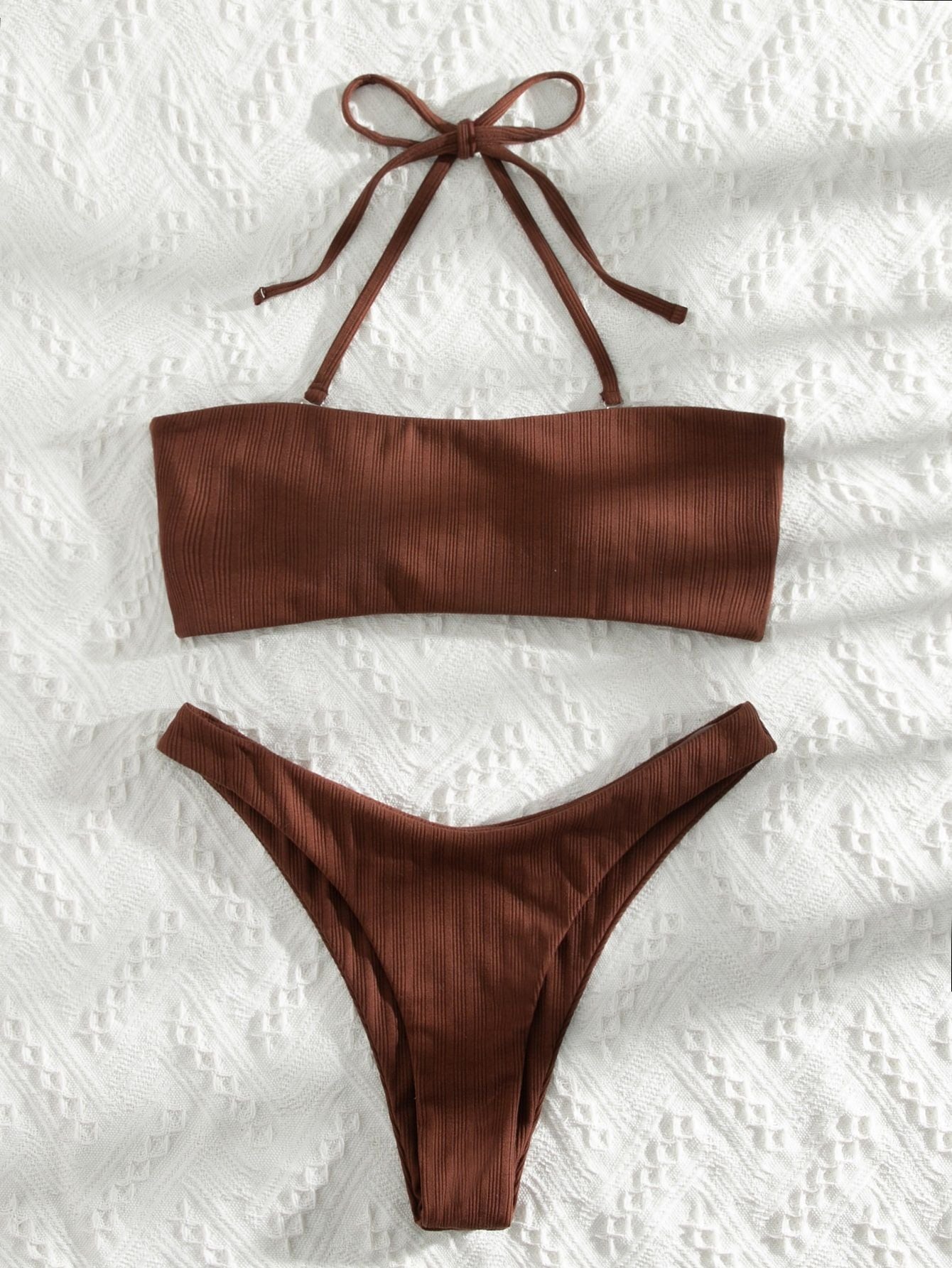Alluring lace-up solid bikinis