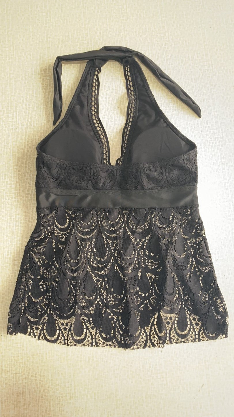 Elegant V-neck lace printed bikinis