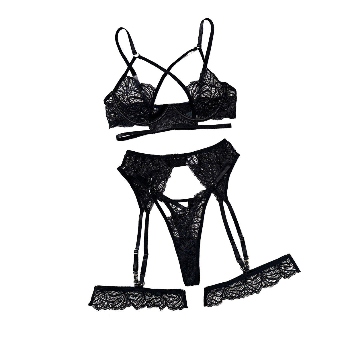 Sexy lace steel ring push-up lingerie sets