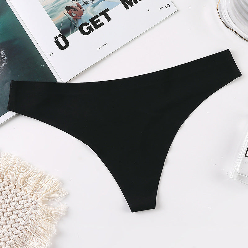 Seamless ice silk thong