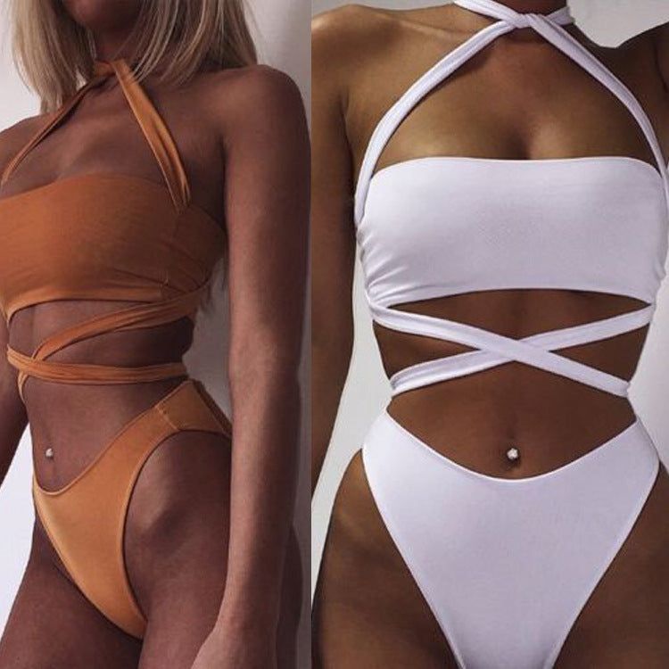 Glamorous bundled wind split two-piece bikinis