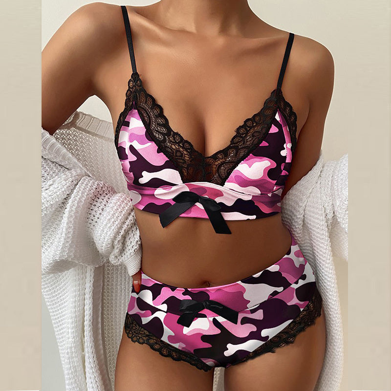 Lace suspenders three-point lingerie sets