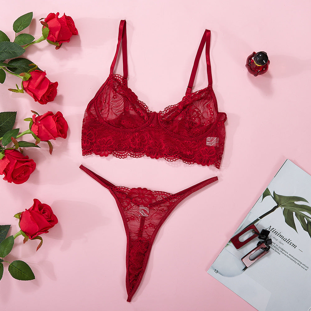 Lace mesh see-through lingerie suits
