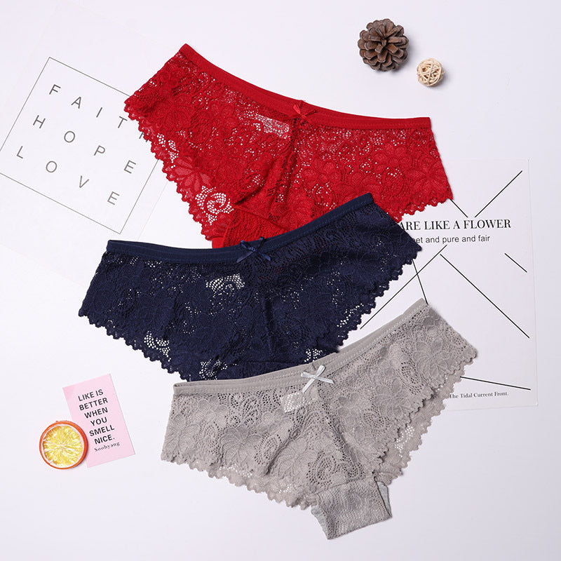Stylish three-piece panties bundle set