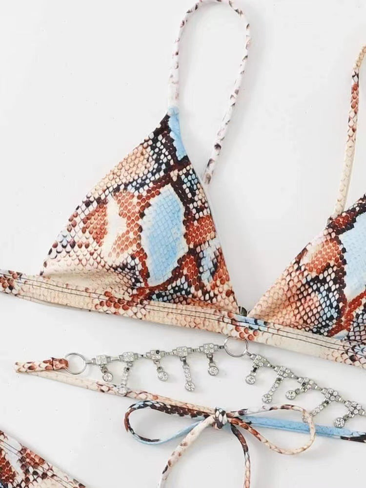 Alluring split bikinis with chic shoulder straps
