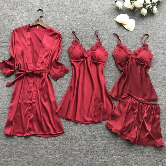 Lace sexy lingerie four-piece sets