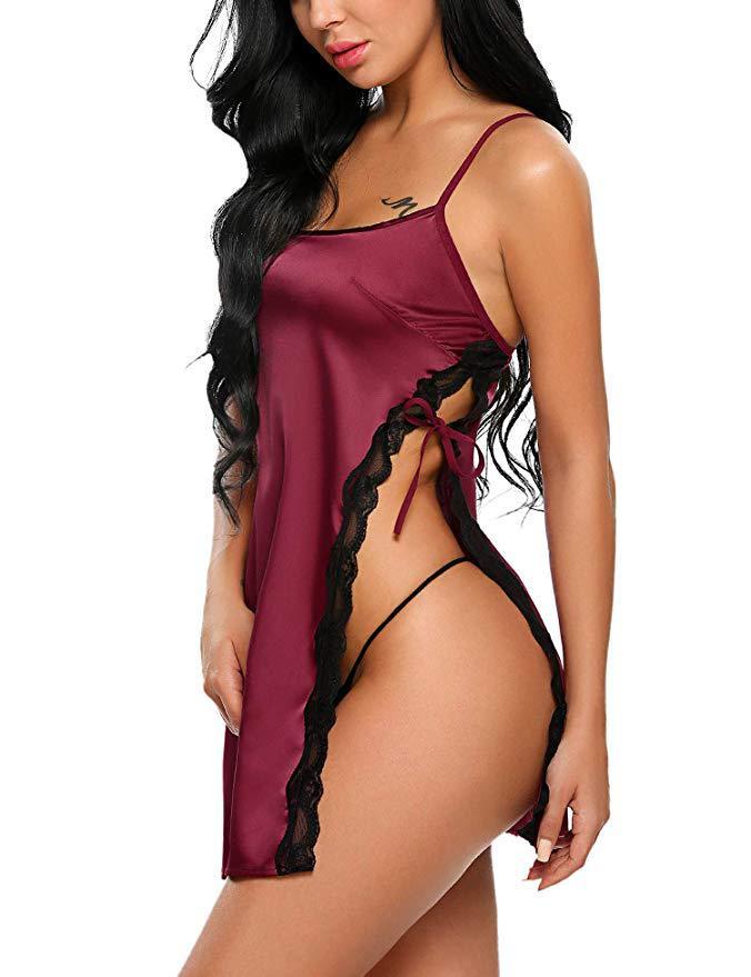 silk sexy lingerie nightdresses