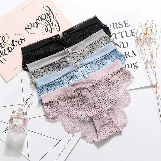 Elegant lace trim underwear