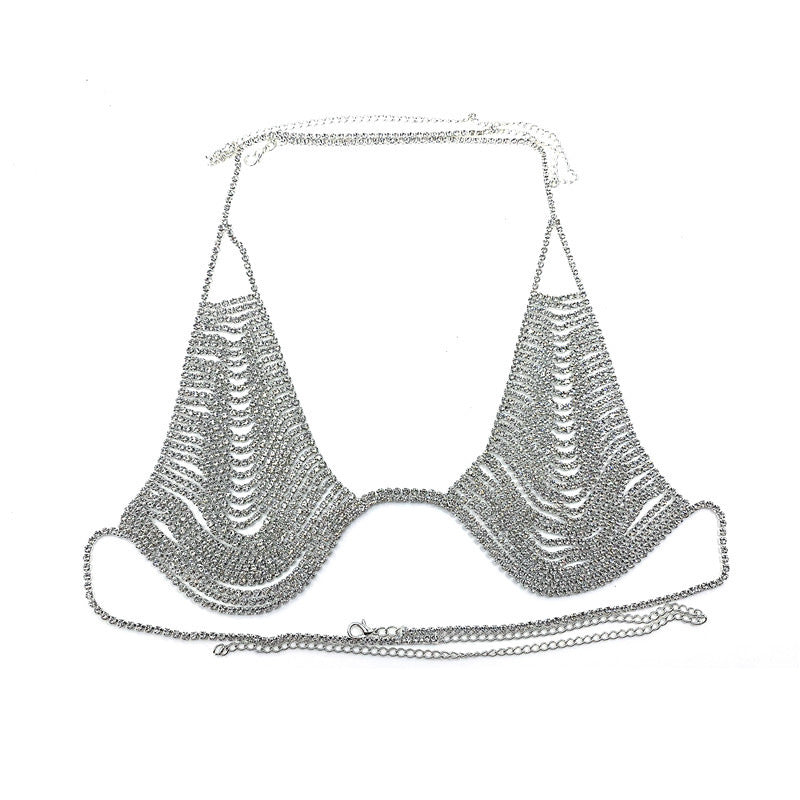 Tassel rhinestone lingerie body chains