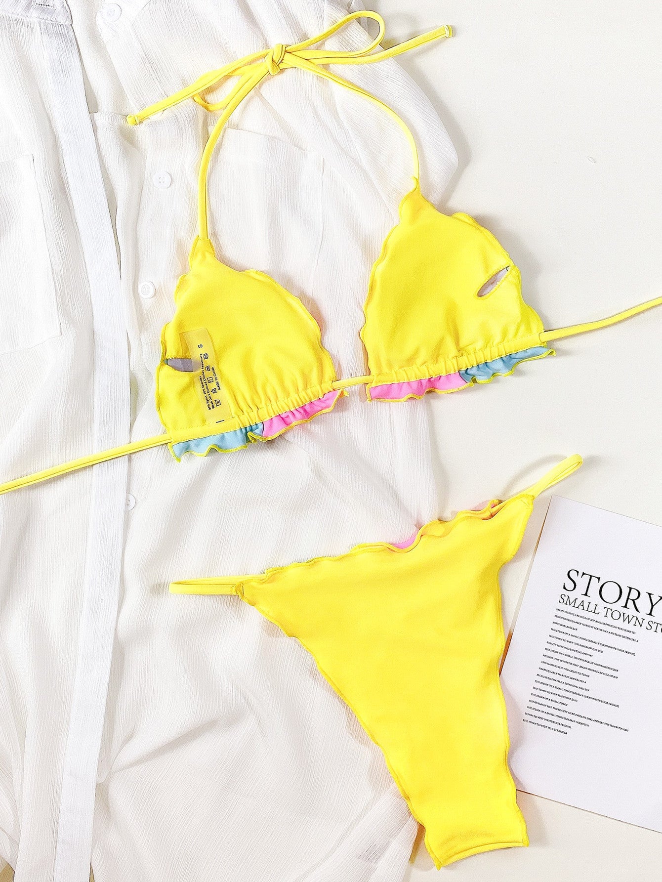 Split stitching bikini sets