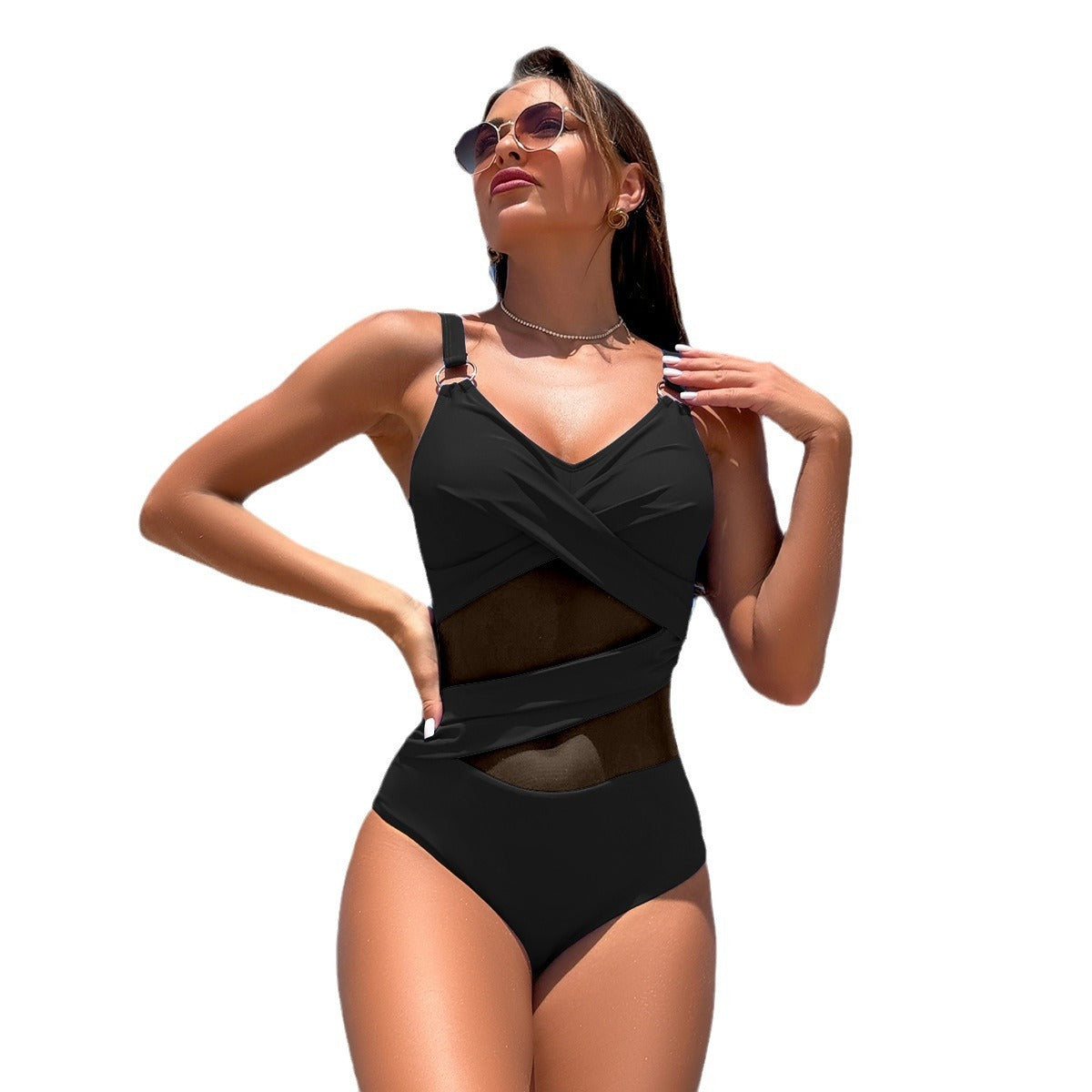 Quick-drying sports one-piece bikinis